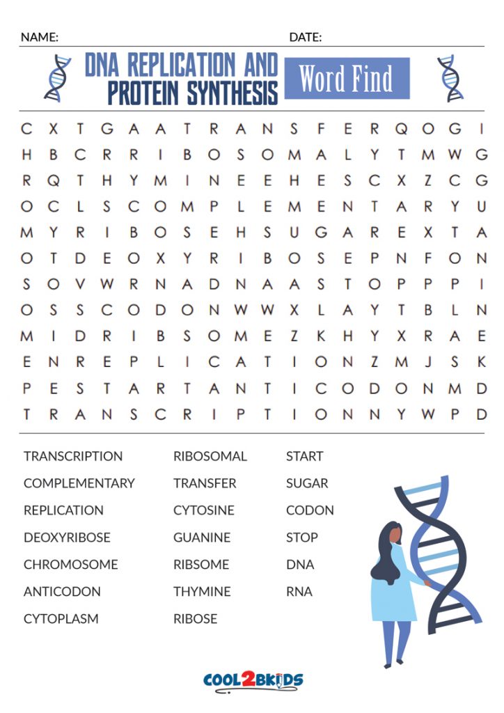 Printable DNA Word Search Cool2bKids