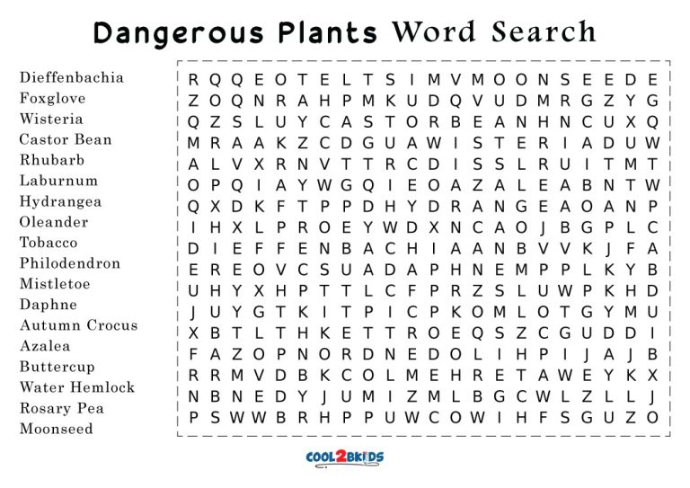 Printable Plant Word Search Cool2bKids