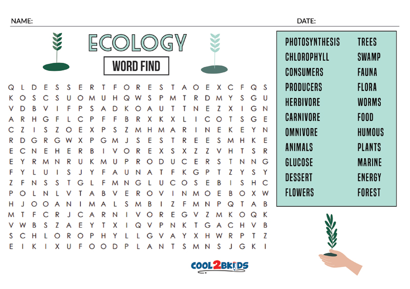 Printable Ecology Word Search Cool2bKids