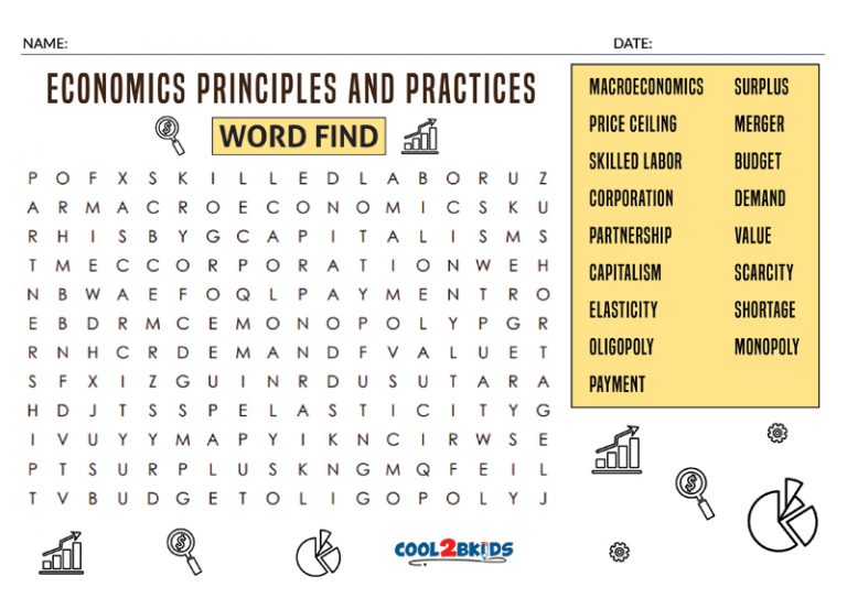 Printable Economics Word Search Cool2bKids