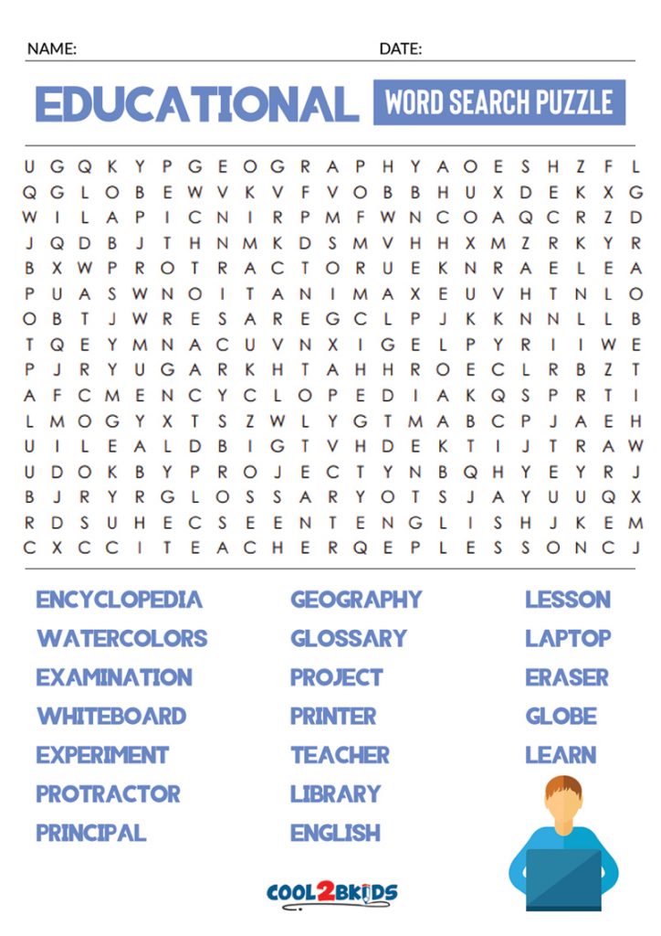 Printable High School Word Search Cool2bKids