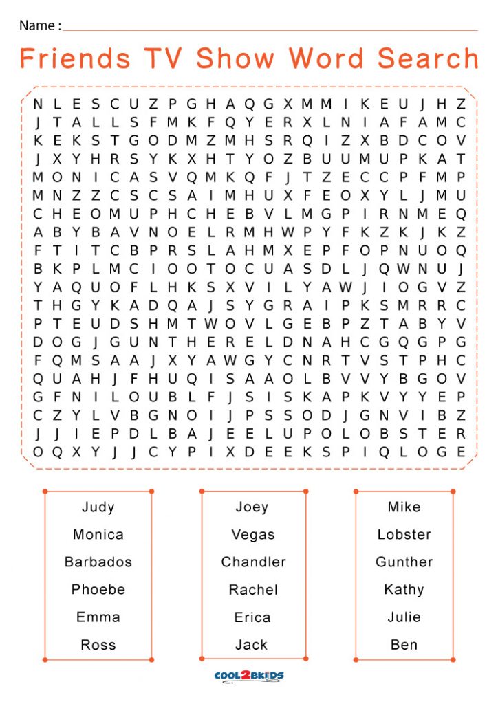 Printable TV Show Word Search Cool2bKids