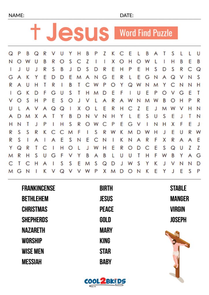 Jesus Word Search Printable