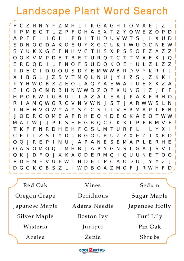 Printable Plant Word Search - Cool2bKids