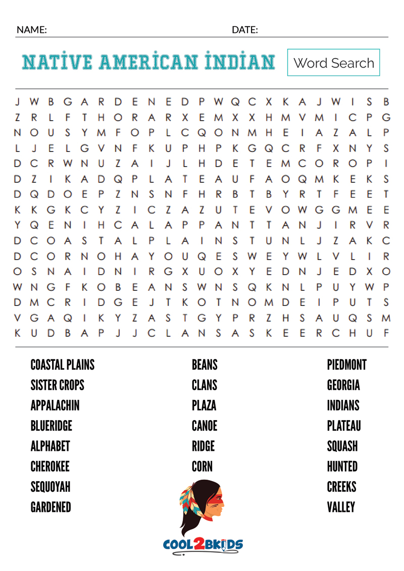 Native American Tribes Word Search Word Search Printa - vrogue.co