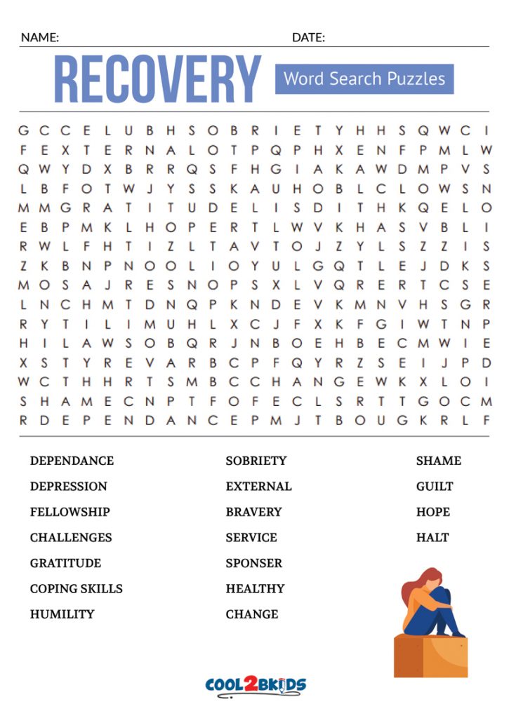 Recovery Word Search Printable Printable Word Searches