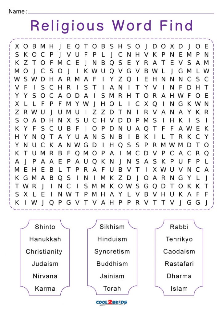 Printable Religious Word Search Cool2bKids