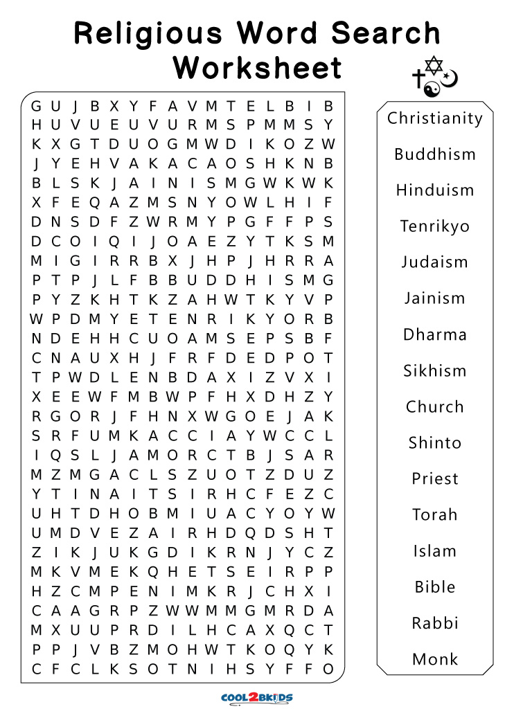 Printable Religious Word Search - Cool2bKids