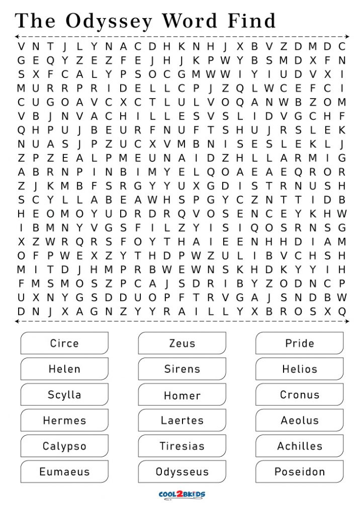 the odyssey word search answer key