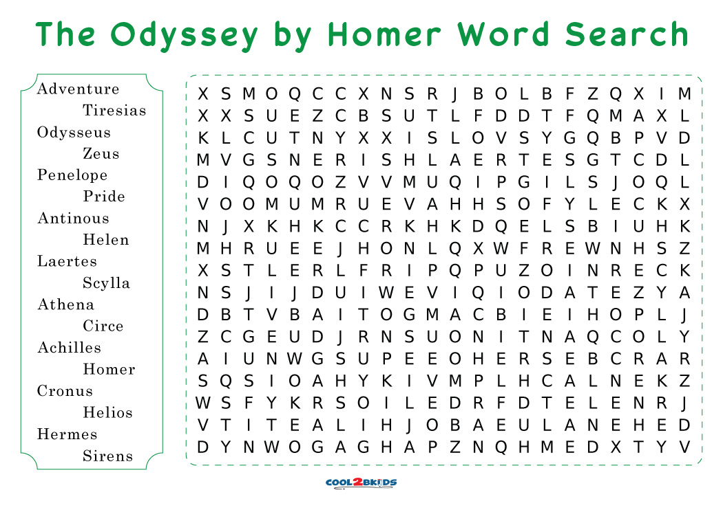 the odyssey word search answer key