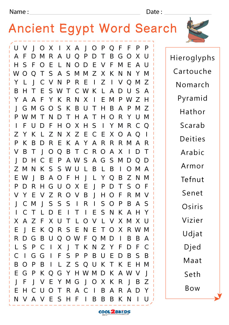 Printable Ancient Egypt Word Search