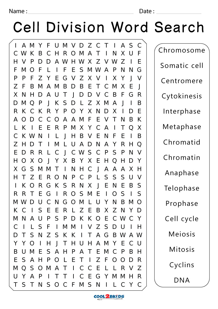 Printable Cell Word Search