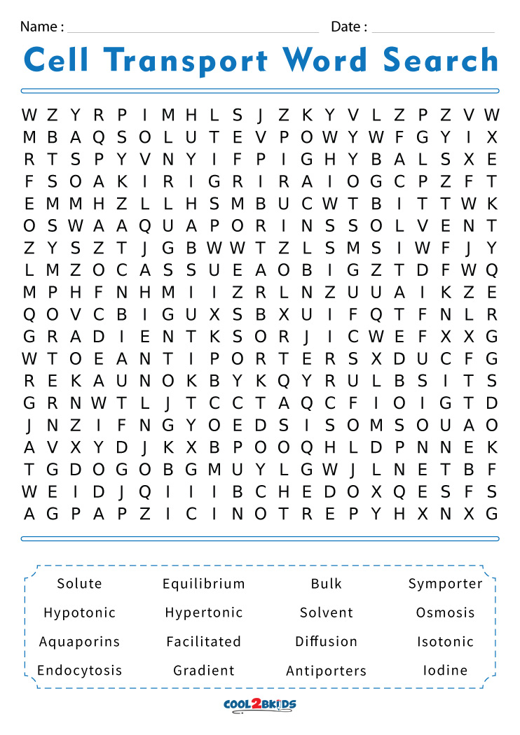 Printable Cell Word Search