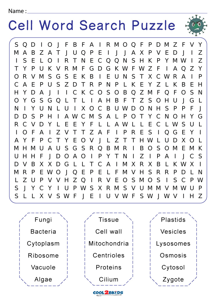 Printable Cell Word Search