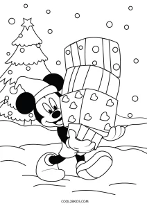minnie mouse christmas coloring page
