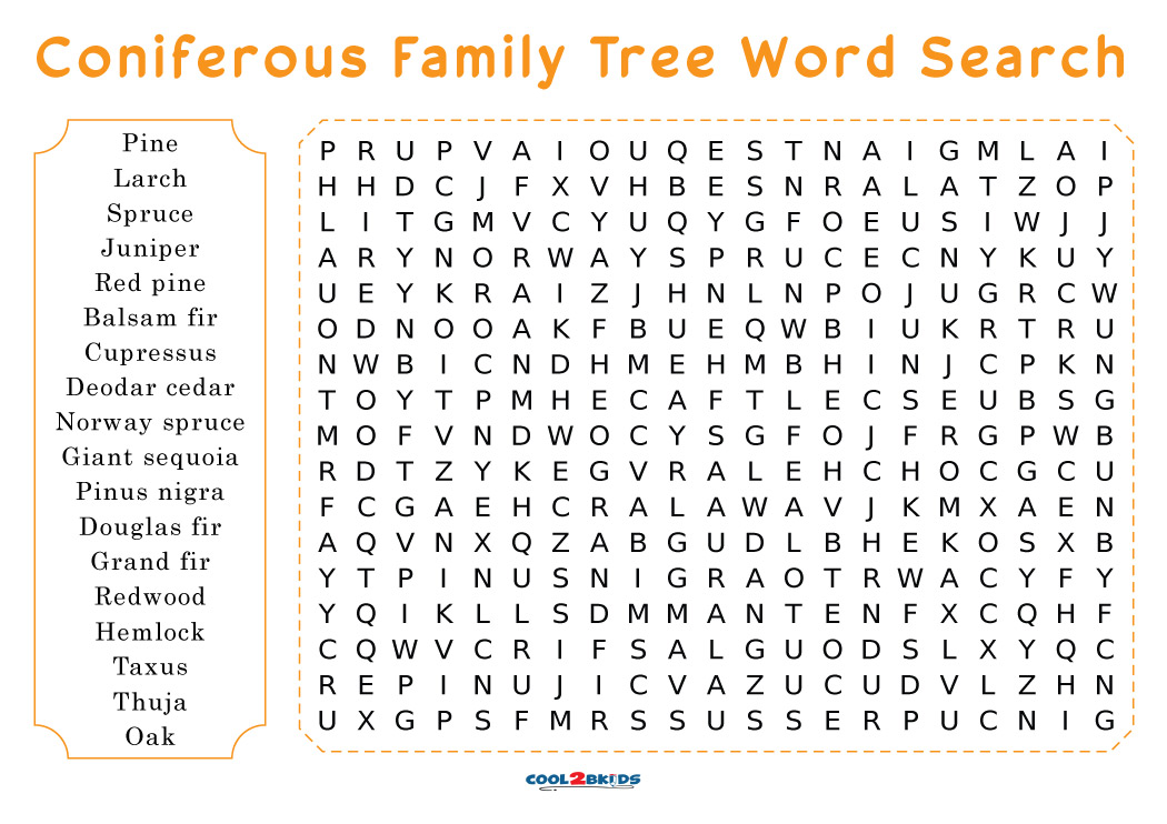 Printable Trees Word Search