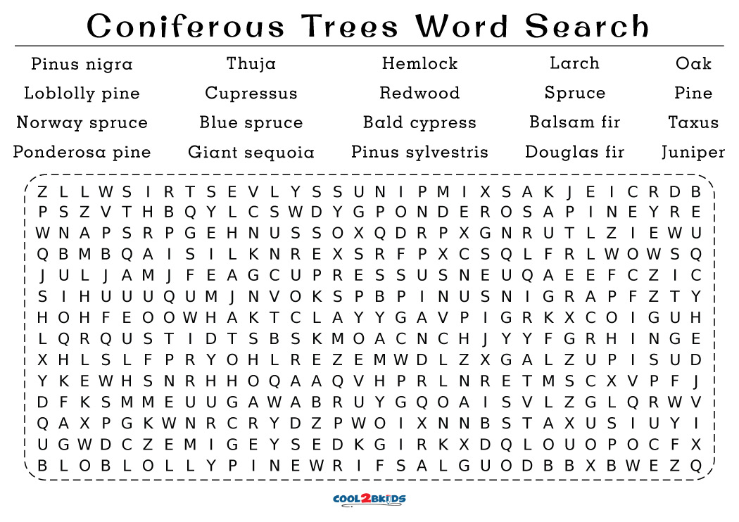 Printable Trees Word Search