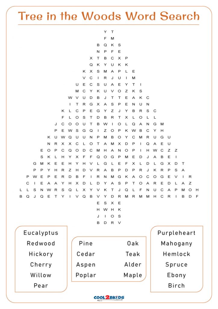 Printable Trees Word Search