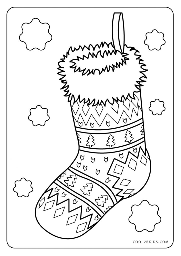 Free Printable Christmas Stocking Coloring Pages For Kids