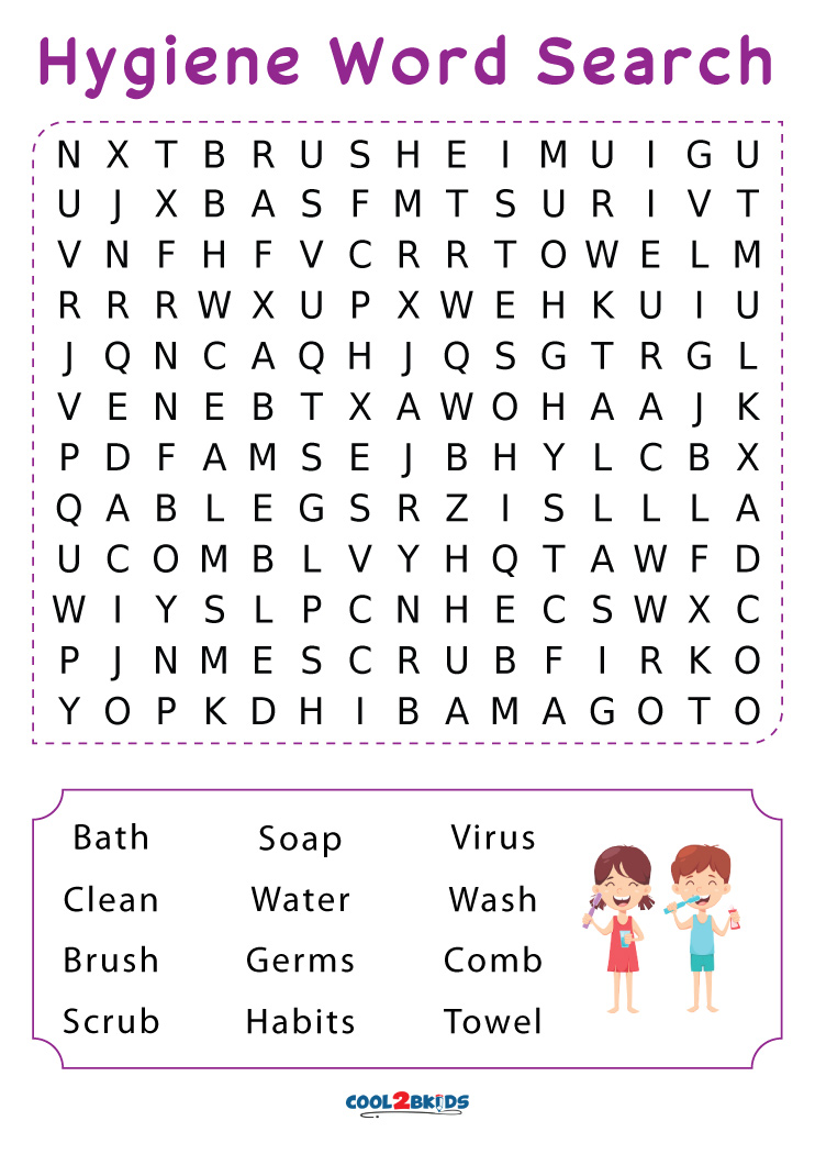 Hygiene Word Search Free Printable Free Printable Worksheet