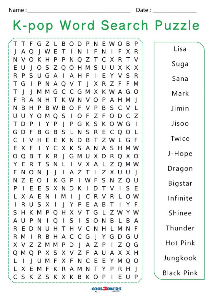 kpop word search