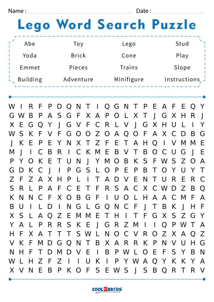 Printable Lego Movie Word Search