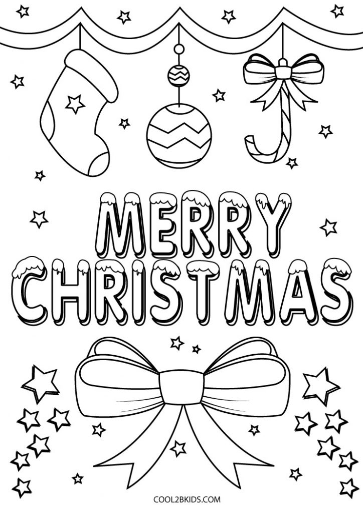 Free Printable Merry Christmas Coloring Pages For Kids