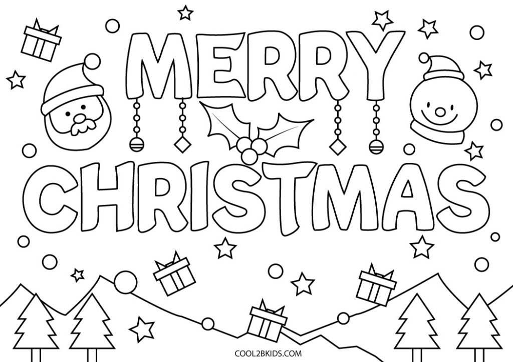 Free Printable Merry Christmas Coloring Pages For Kids