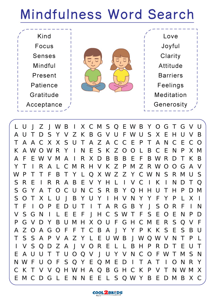 Printable Mindfulness Word Search