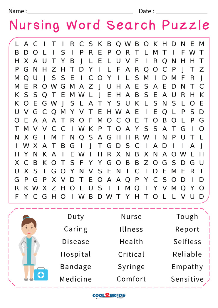 Printable Nursing Word Search