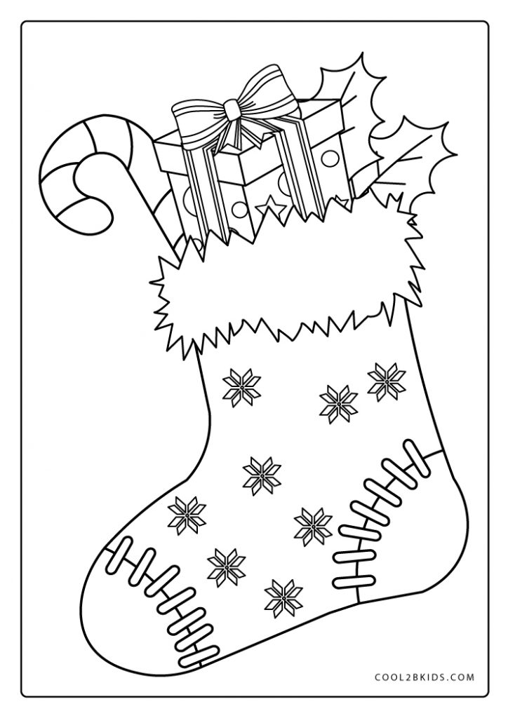 Free Printable Christmas Stocking Coloring Pages For Kids