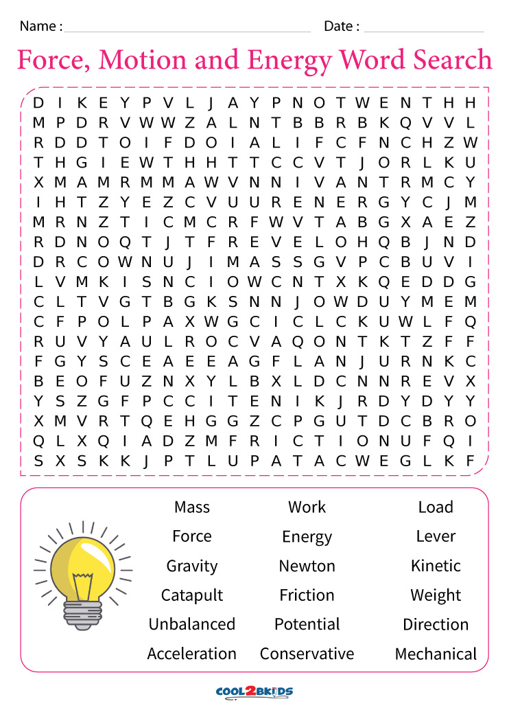 printable-force-and-motion-word-search