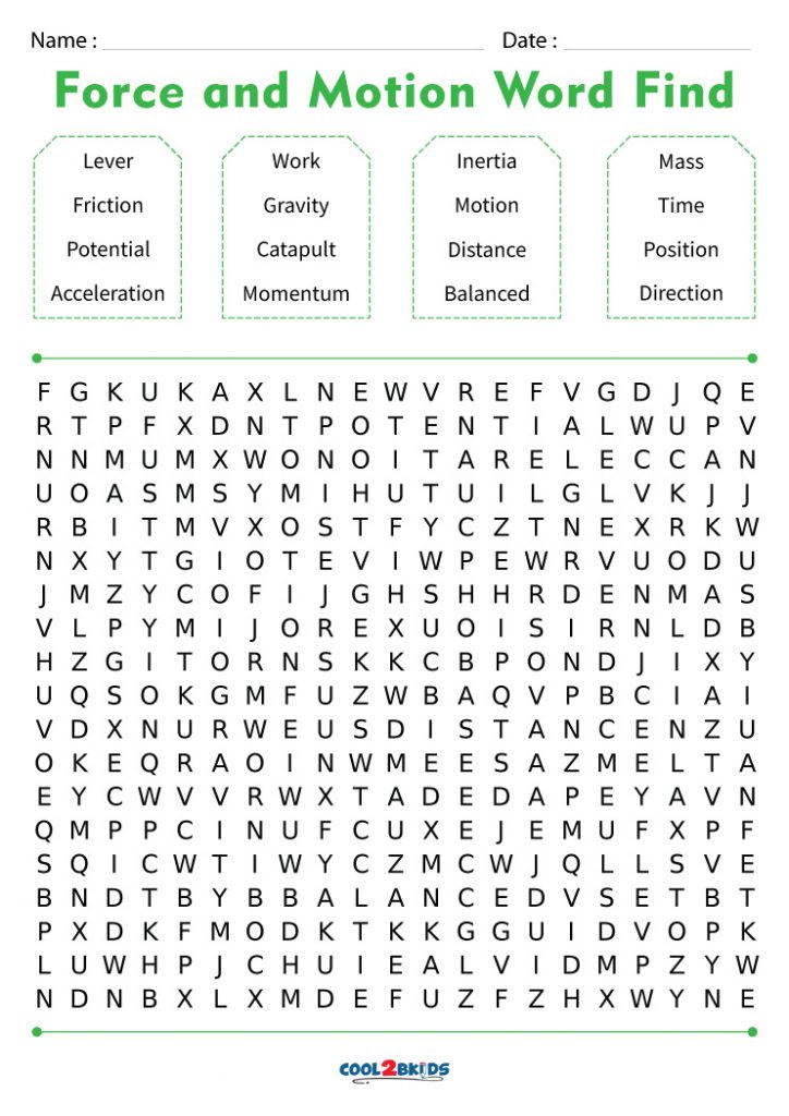 printable-force-and-motion-word-search