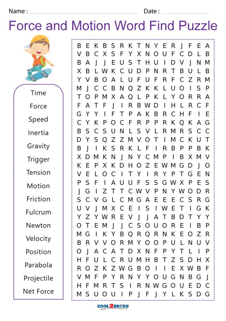 printable-force-and-motion-word-search