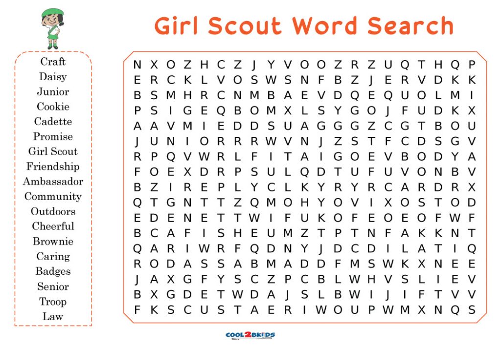 Printable Word Search for Girls