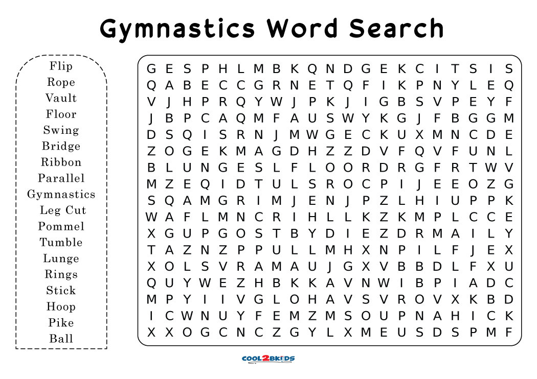 Printable Gymnastics Word Search