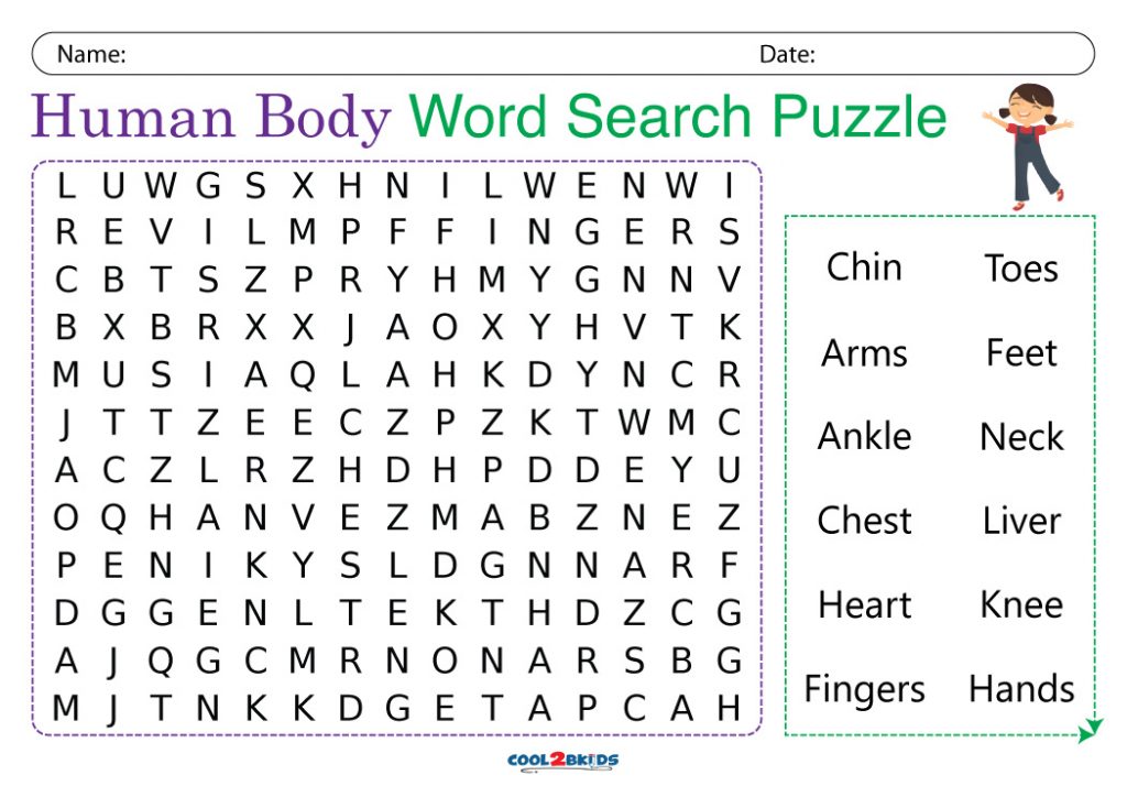 Printable Human Body Word Search