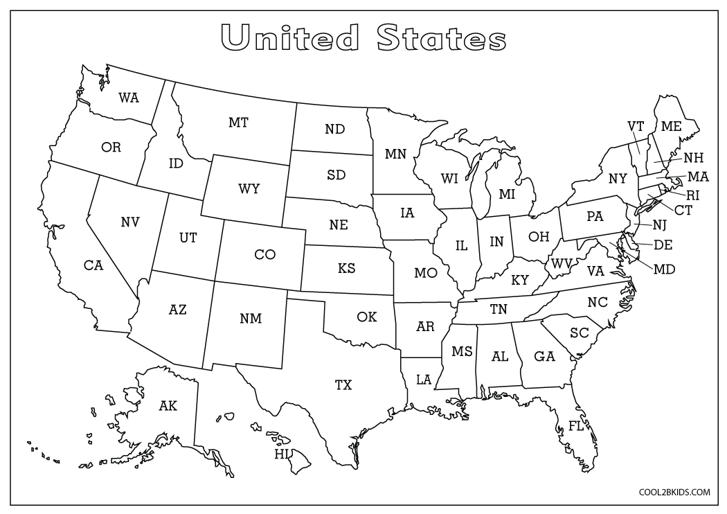 US Map Coloring Sheets - Dekali Designs