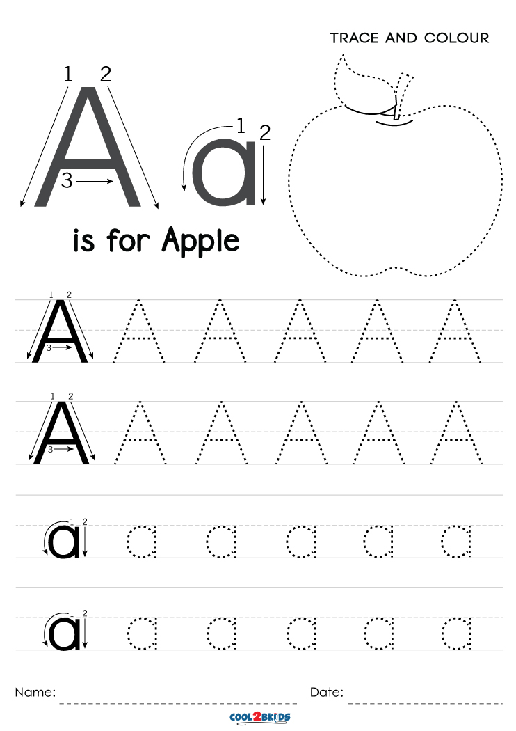 Free Printable Letter A Tracing Worksheets