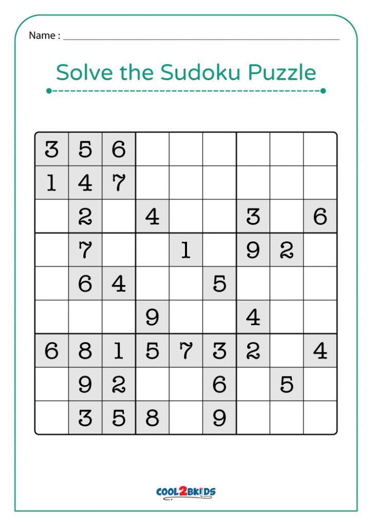 easy sudoku printables for kids