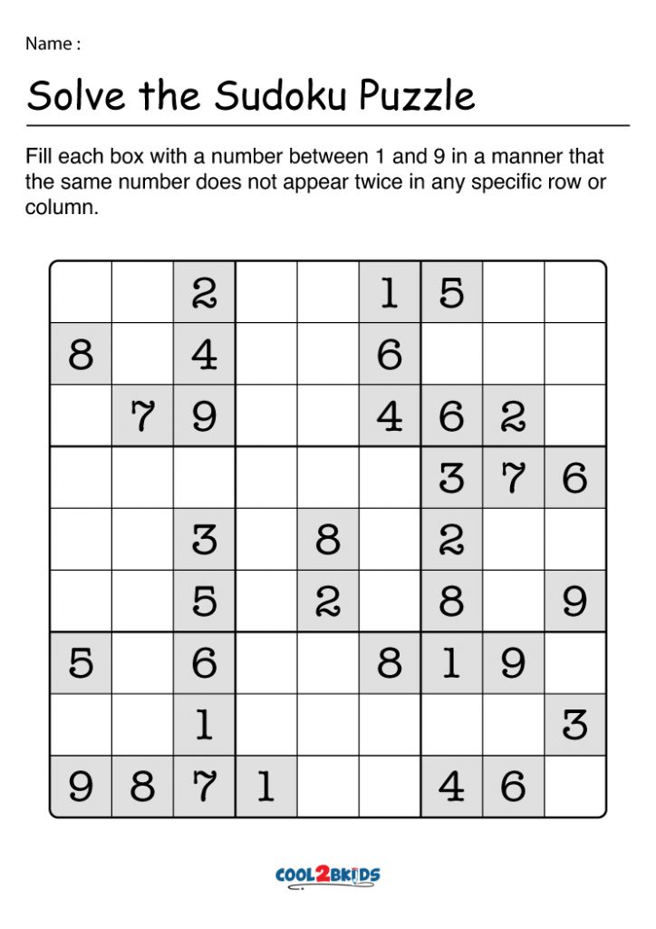 Free Printable Easy Sudoku Puzzles