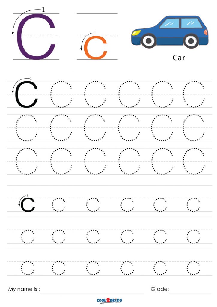 Free Printable Letter C Tracing Worksheets