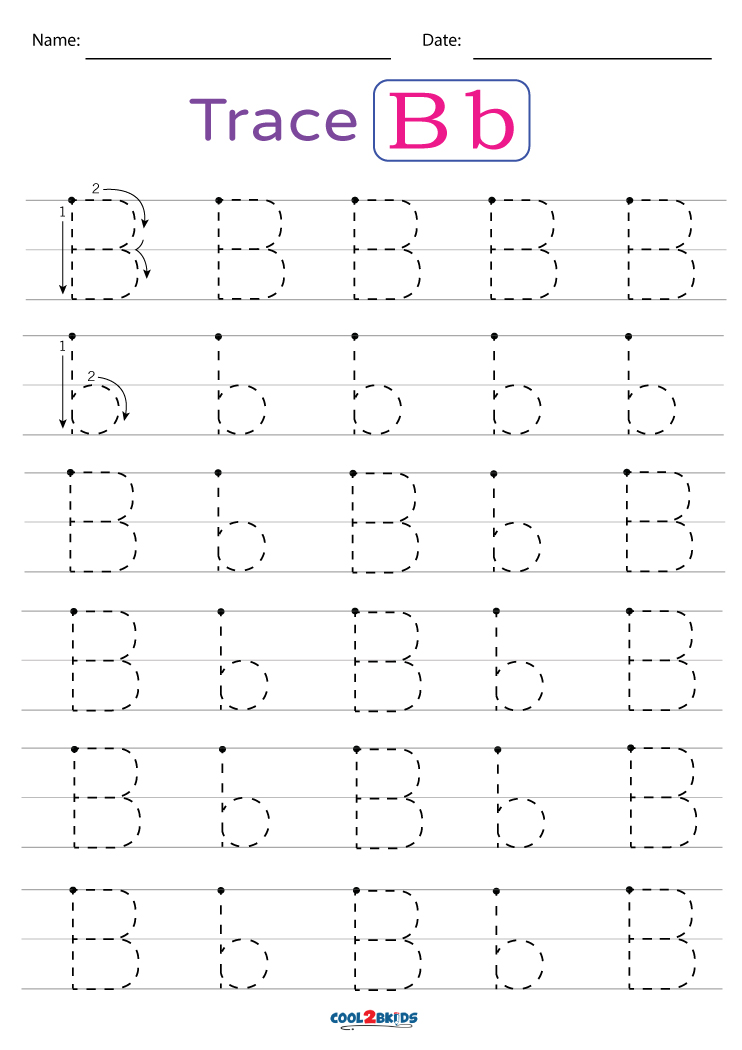 Free Printable Letter B Tracing Worksheets