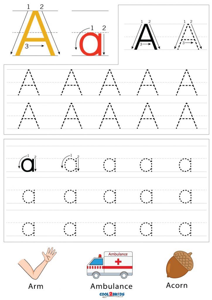 Free Printable Letter A Tracing Worksheets