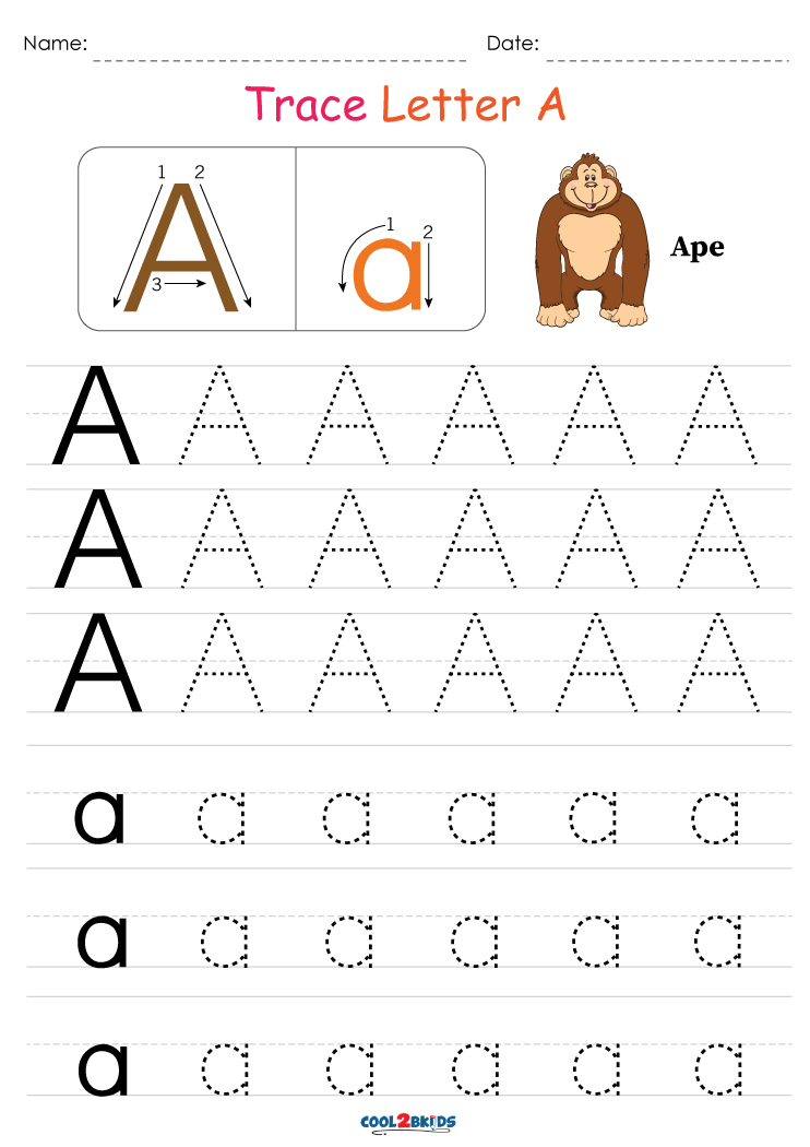 Free Printable Letter A Tracing Worksheets