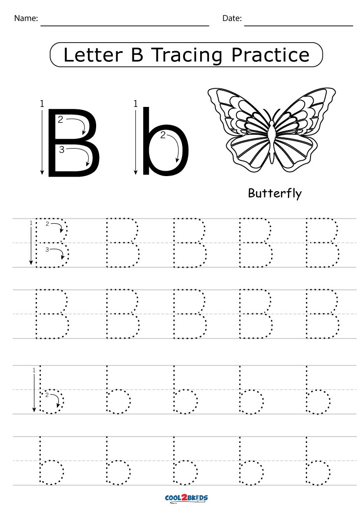 Free Printable Letter B Tracing Worksheets