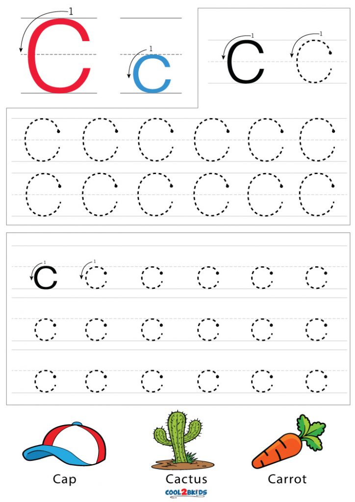 Free Printable Letter C Tracing Worksheets