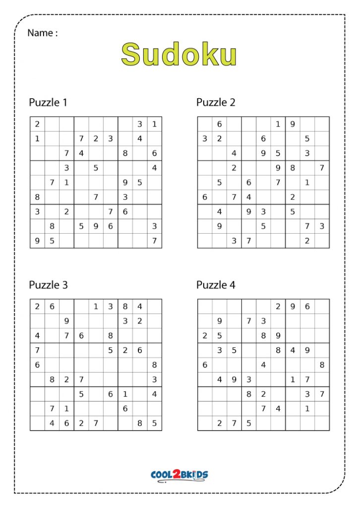 Free Printable Easy Sudoku Puzzles