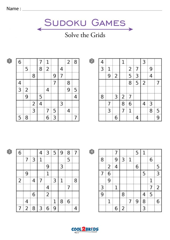free printable sudoku puzzles easy level