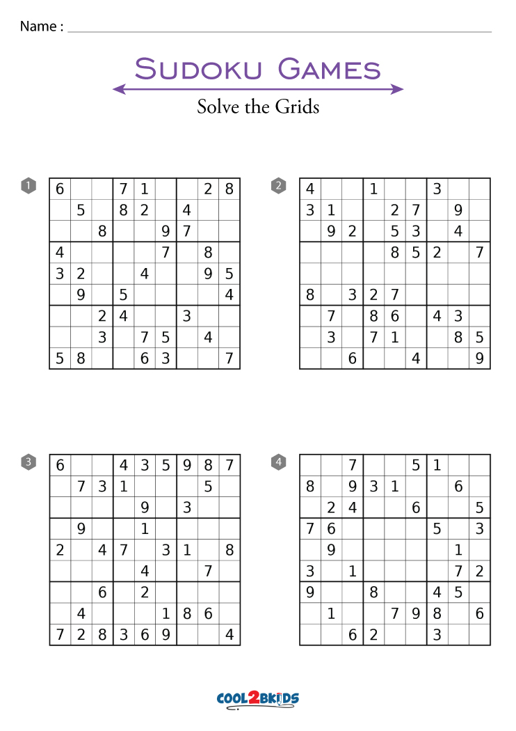 Free Printable Easy Sudoku Puzzles